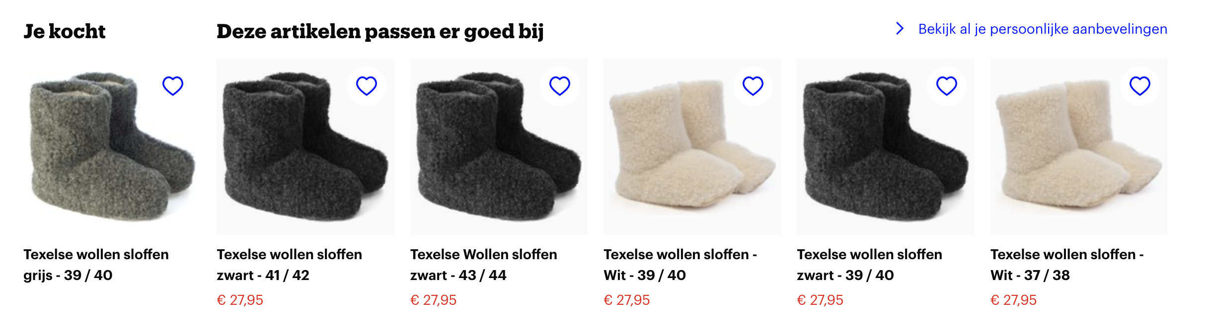 bol.com suggereert sloffen